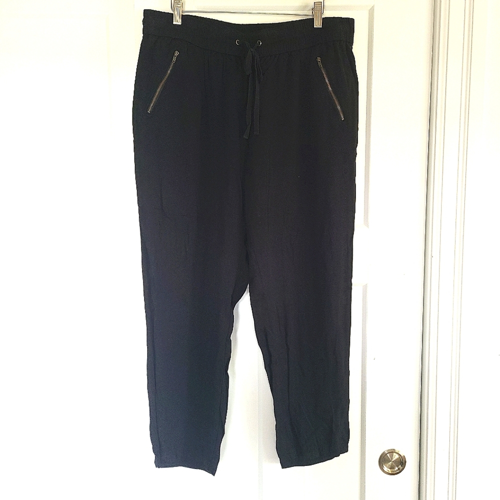 L Joggers dress pants rayon Style & Co Black Large Size 12
